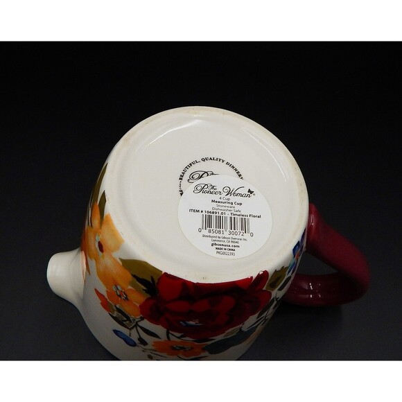 Pioneer Woman Timeless Floral 4 Cup Ceramic Measuring Cup Love Beyond Measure - Picture 8 of 9
